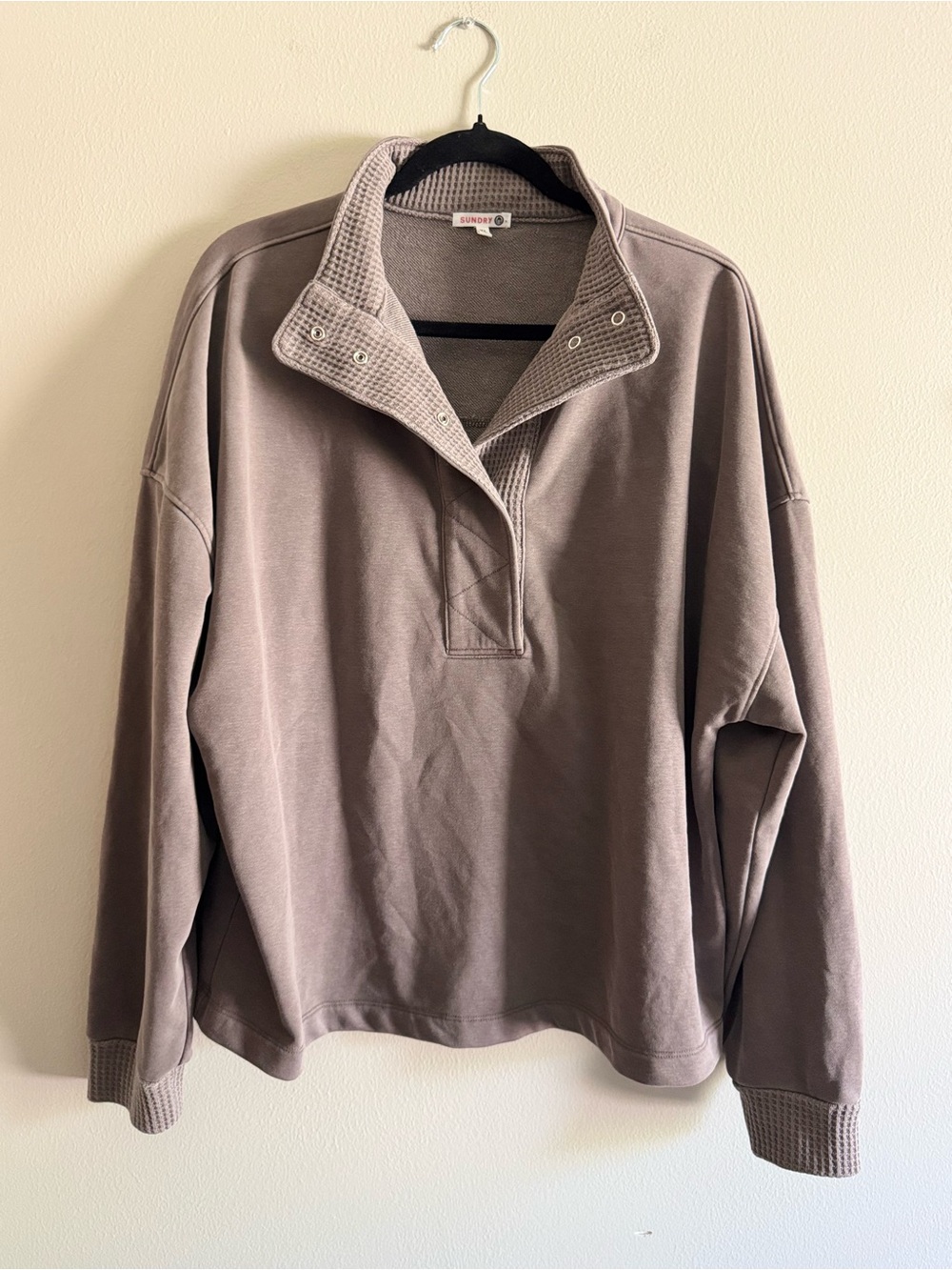 Sundry Snap Collar Pullover Sweater XL